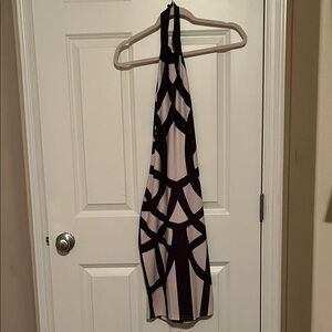 CBR Black and White Geometric Backless Dress